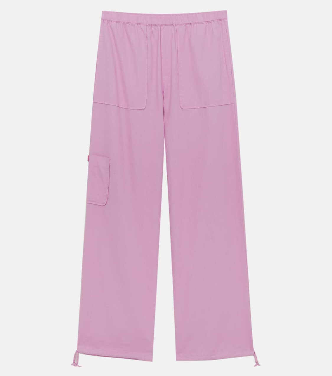 

Свободные брюки со льном Pull&Bear, розовый