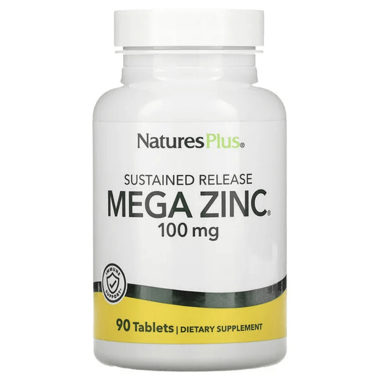 Мегацинк пролонгированного действия, 100 мг, 90 таблеток, NaturesPlus naturesplus mega zinc длительное высвобождение 100 мг 90 таблеток