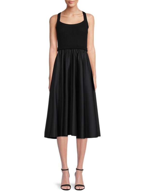 

Платье в рубчик с пышной юбкой Calvin Klein Black