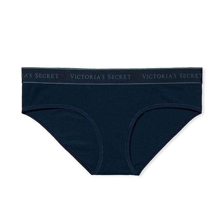 

Трусы Victoria's Secret Logo Cotton Hiphugger, темно-синий