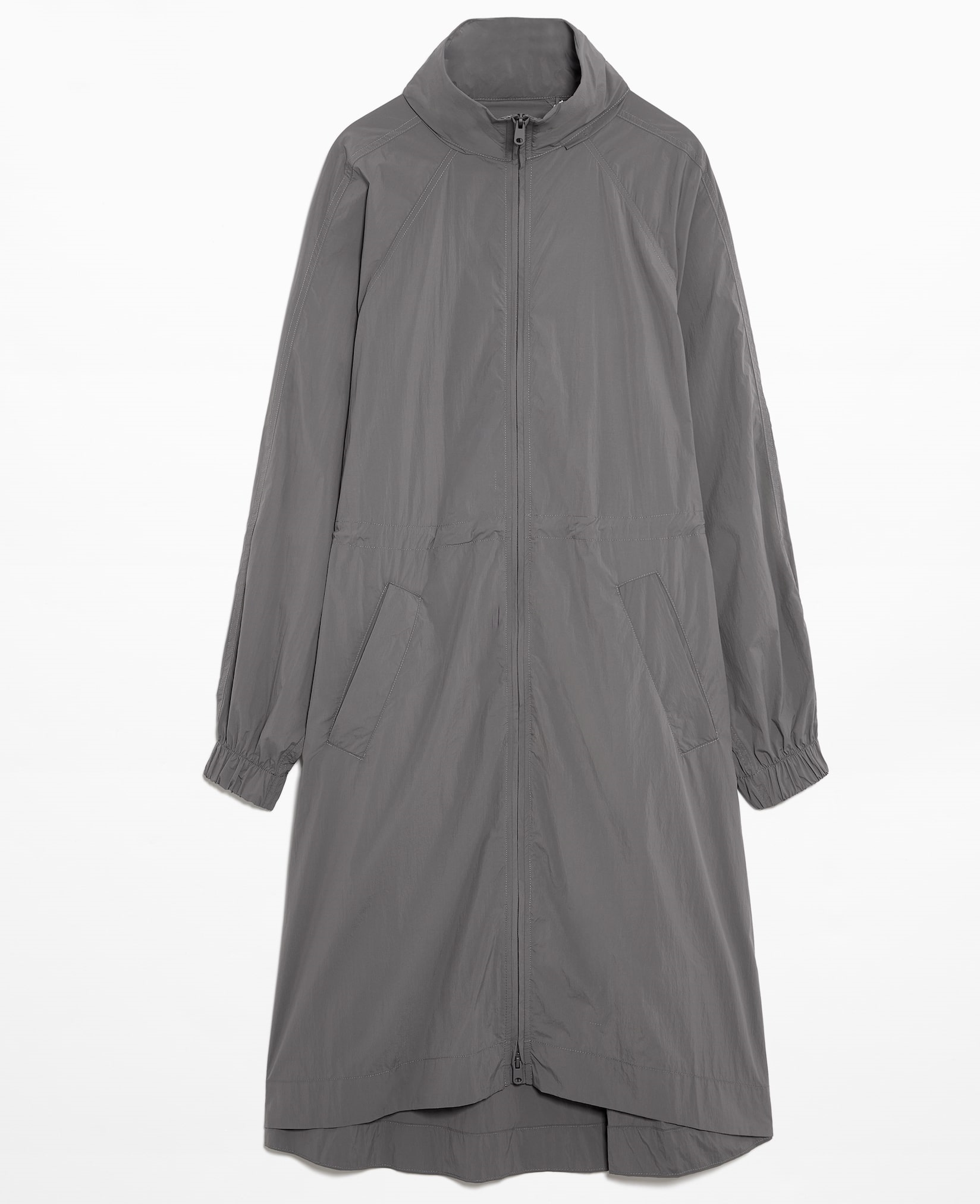Ветровка Oysho Lightweight Water-repellent Midi, серый куртка oysho water repellent running розовый