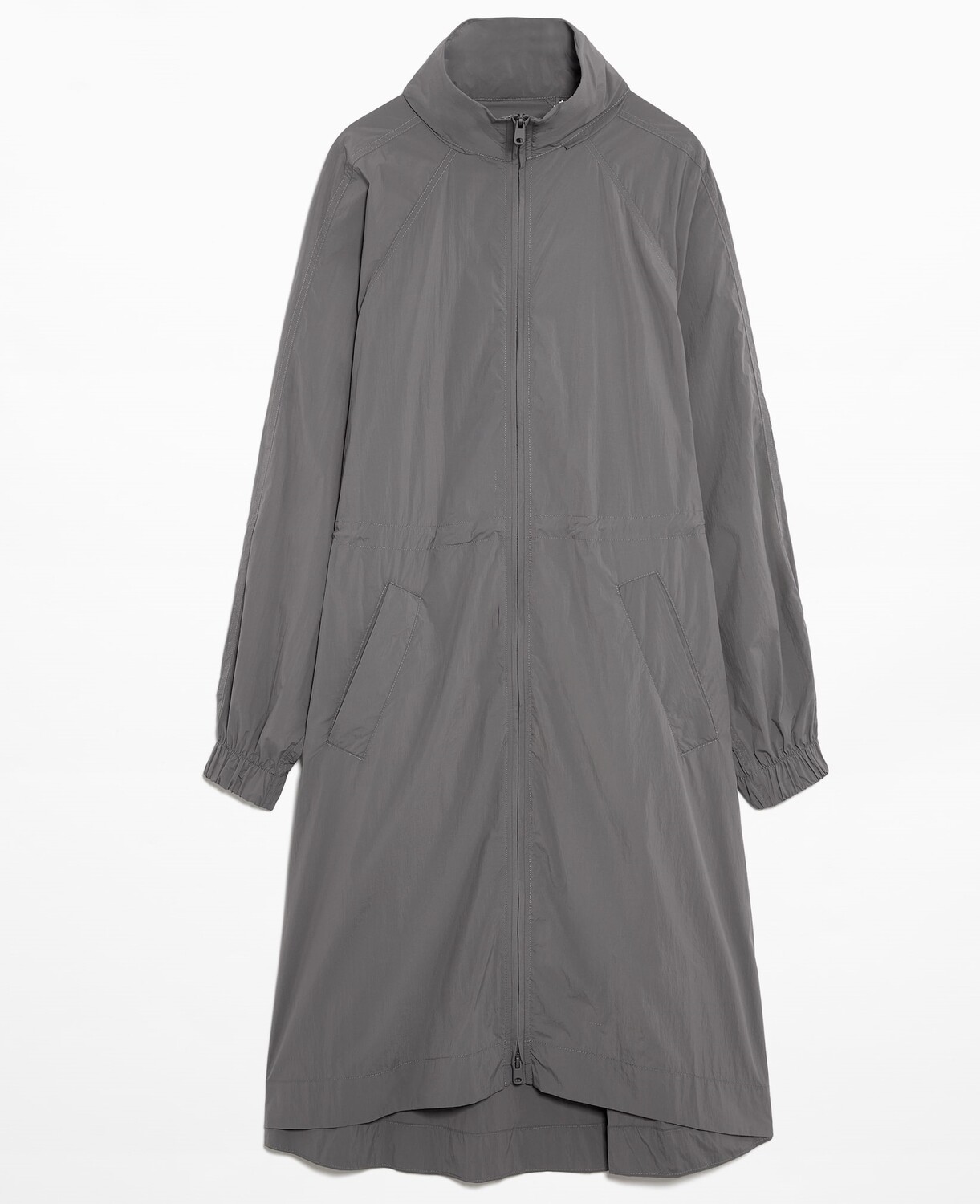 Ветровка Oysho Lightweight Water-repellent Midi, серый парка lightweight water repellent midi oysho черный