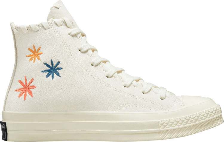 

Кроссовки Converse Wmns Chuck 70 High Embroidered Floral - Egret, кремовый, Бежевый