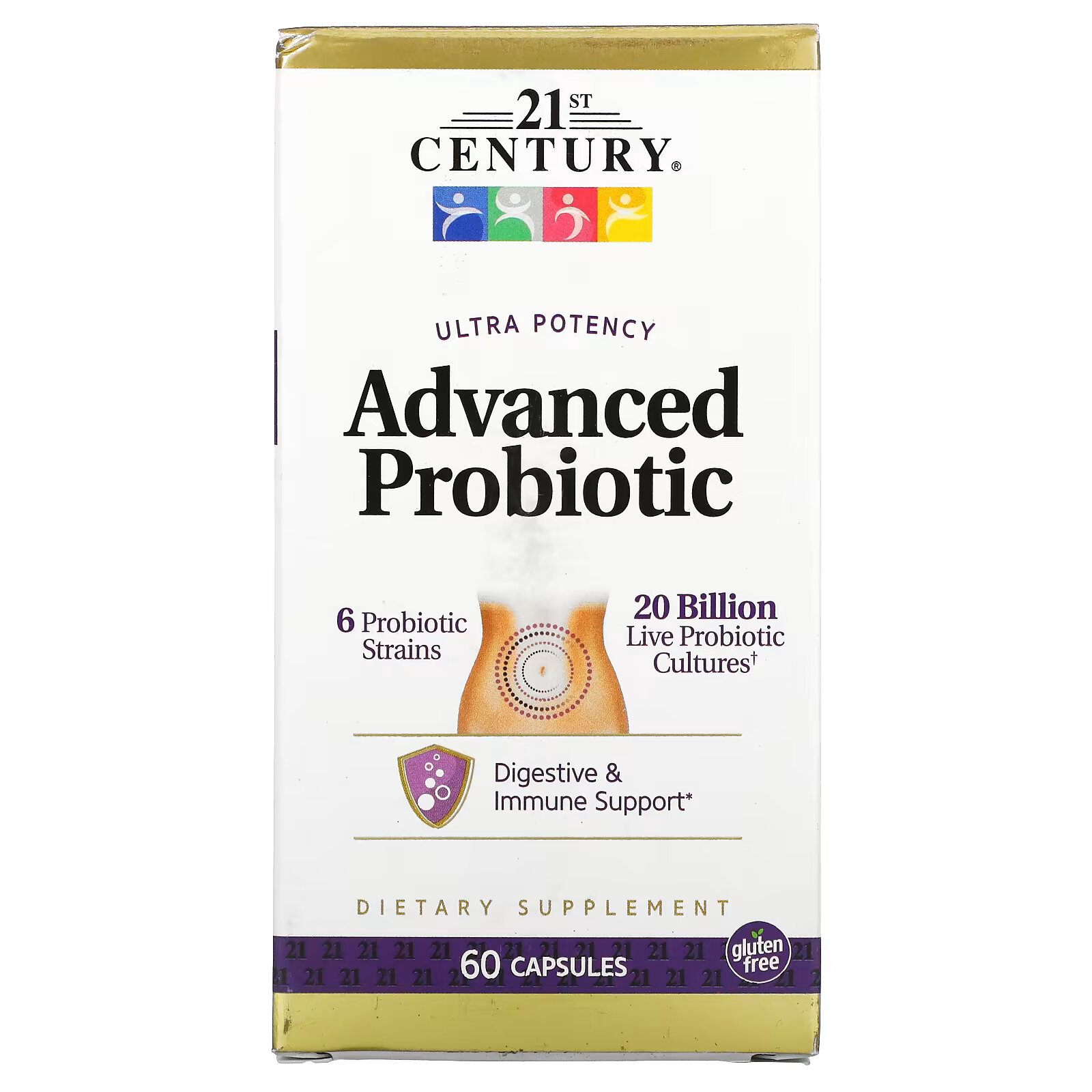 21st Century, пробиотик, улучшенная формула для большей эффективности, 60 капсул 21st century пробиотик улучшенная формула для большей эффективности 60 капсул