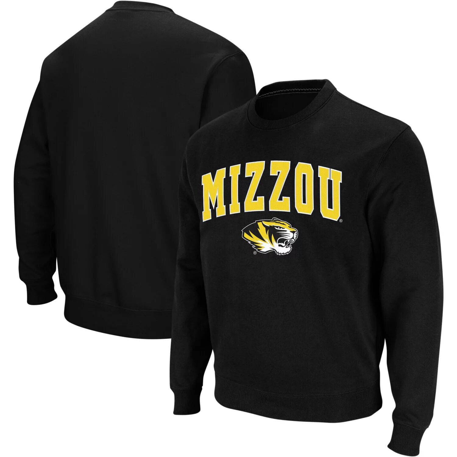 

Мужской черный свитшот с круглым вырезом Missouri Tigers Arch & Logo Colosseum