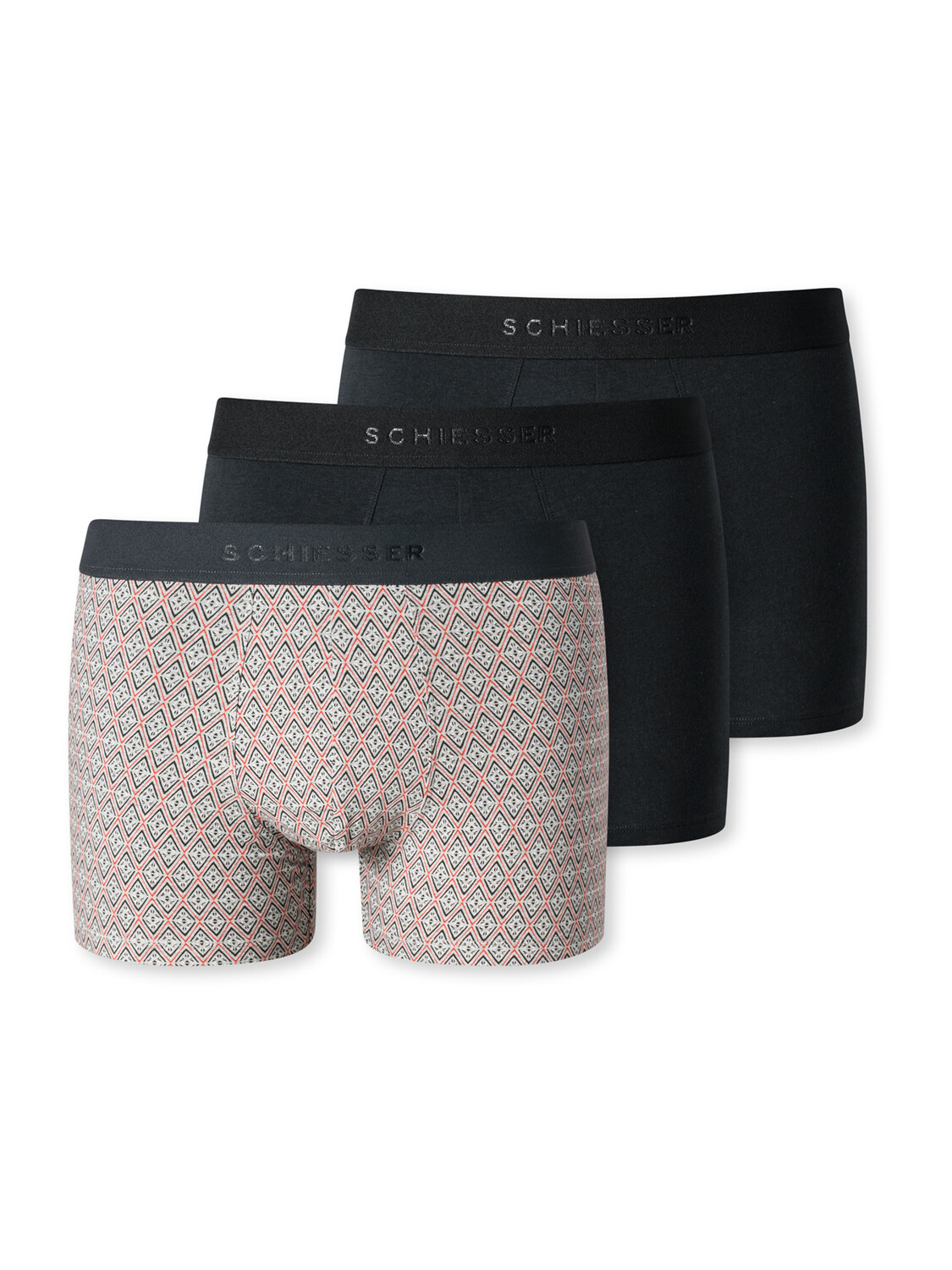

Боксеры Schiesser Trunk 95/5 Organic Cotton, цвет schwarz, grau-orange