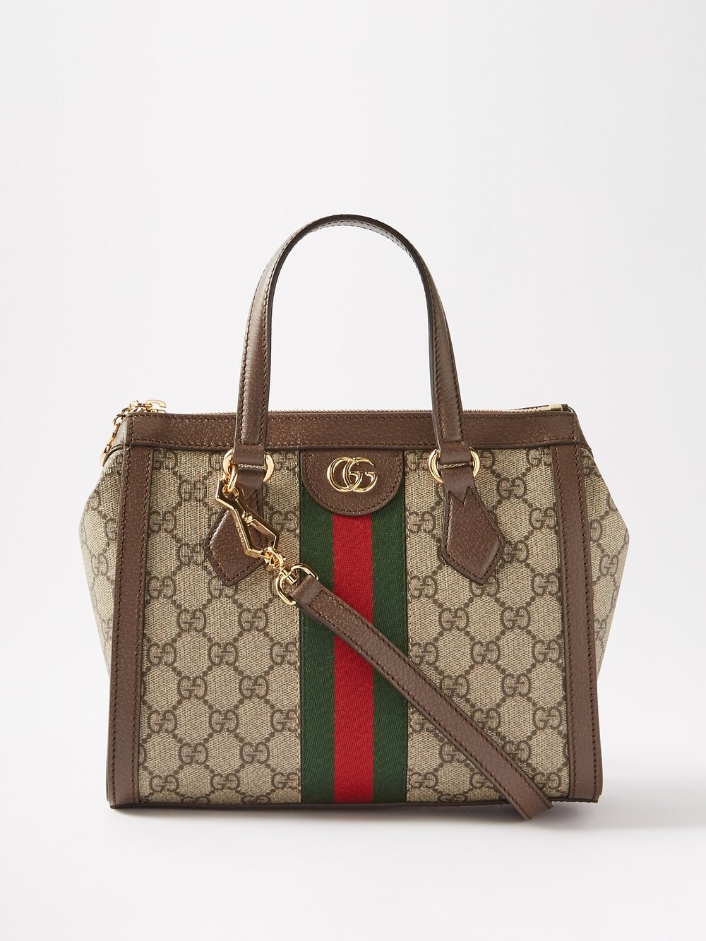 

Холщовая сумка ophidia web-полоска gg-supreme Gucci, бежевый