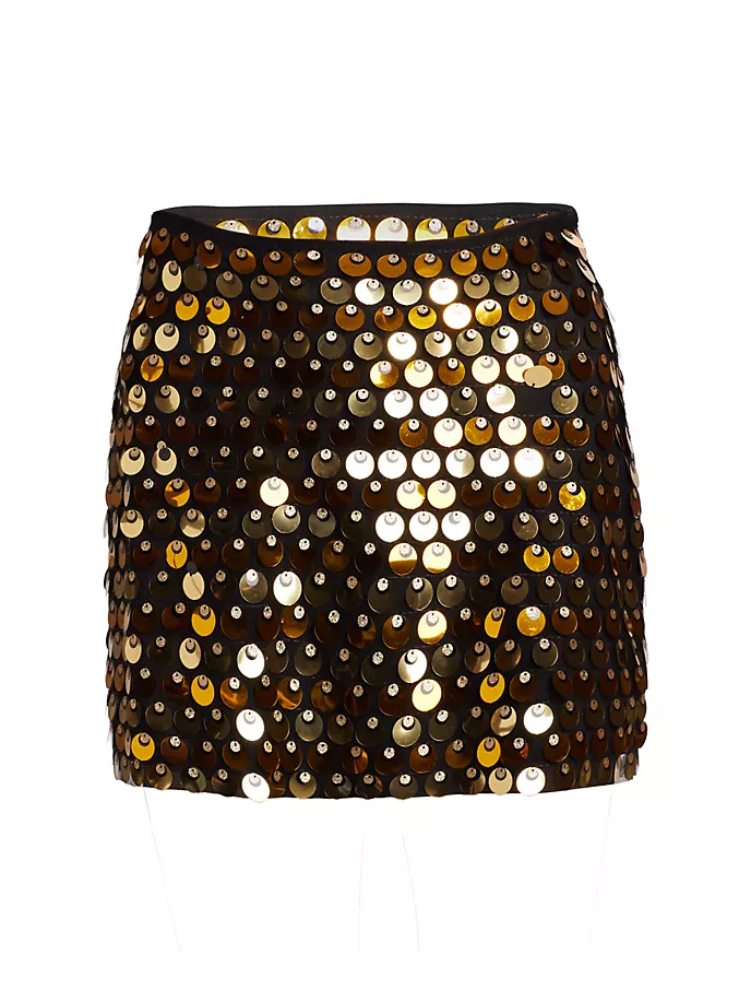цена Мини-юбка Mina с пайетками Line & Dot, золото