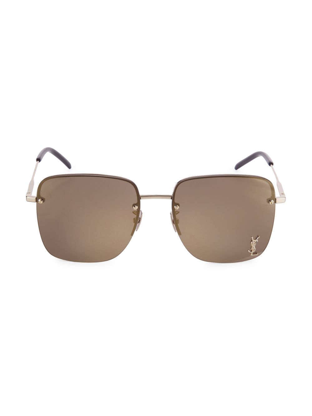 Квадратные солнцезащитные очки Monogram 58MM Saint Laurent, коричневый