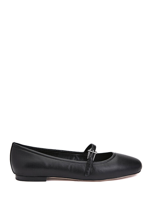 

Женские кожаные балетки с пряжкой Beymen Collection, черный