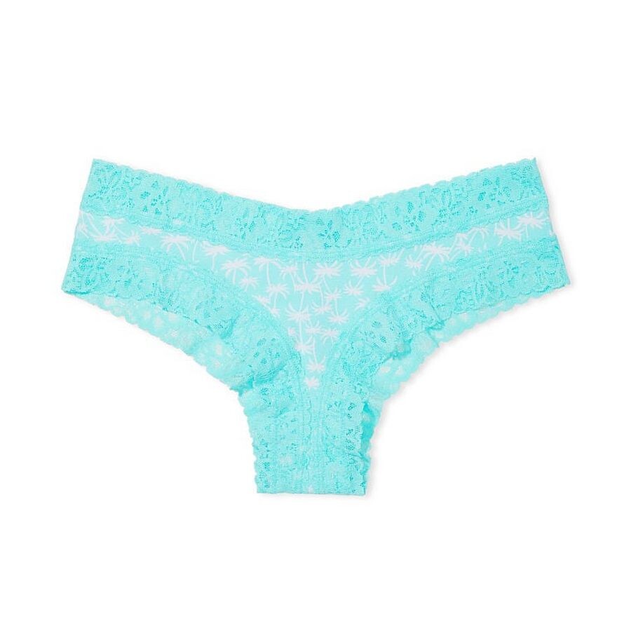 

Трусы Victoria's Secret Lace Waist Cotton Cheeky, бирюзовый