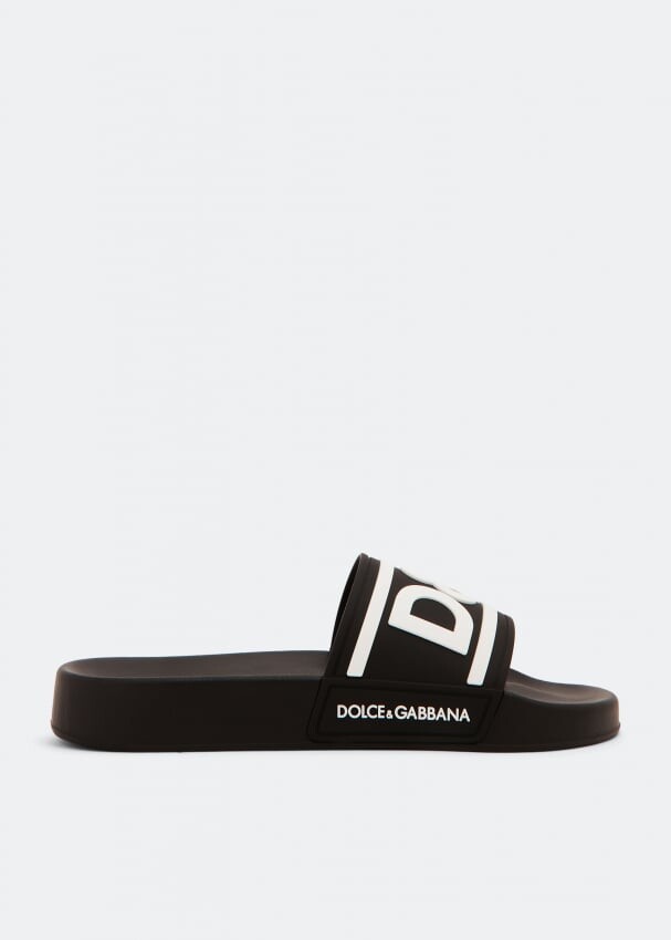 

Шлепанцы DOLCE&GABBANA DG logo slides, черный