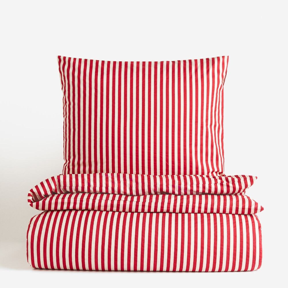 

Комплект односпального постельного белья H&M Home Cotton, красный