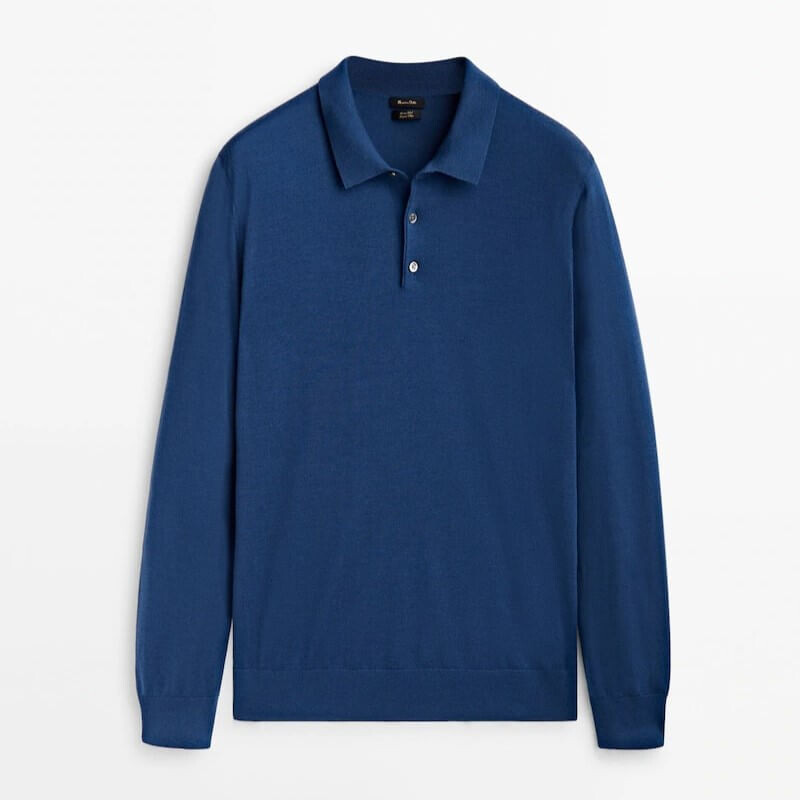 

Свитер-поло Massimo Dutti, синий