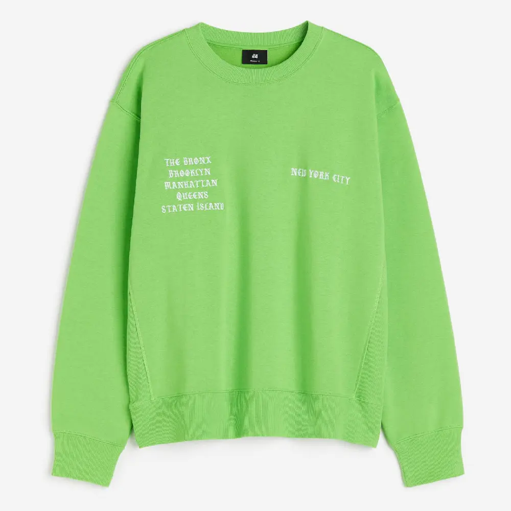 

Свитшот H&M Loose Fit New York City, светло-зеленый