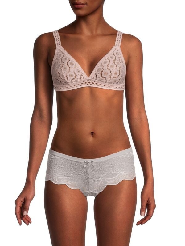 

Прозрачный кружевной бюстгальтер с треугольными чашечками Stella McCartney Pale rose
