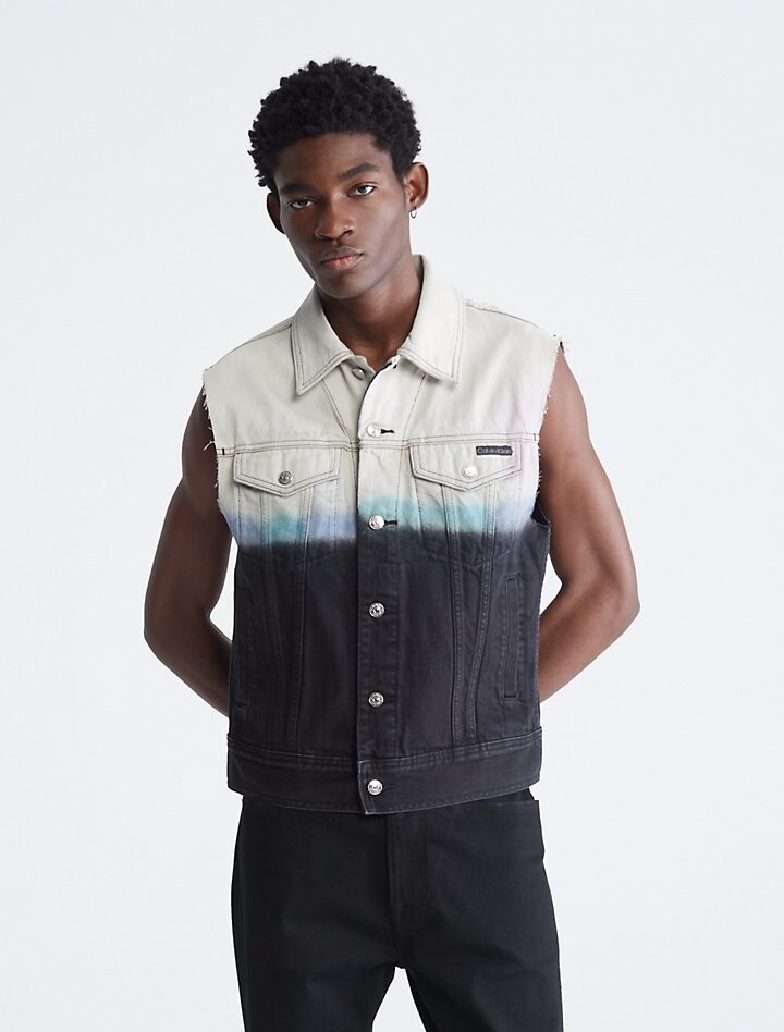 

Жилет Calvin Klein Pride Horizon Denim Sleeveless, белый/черный