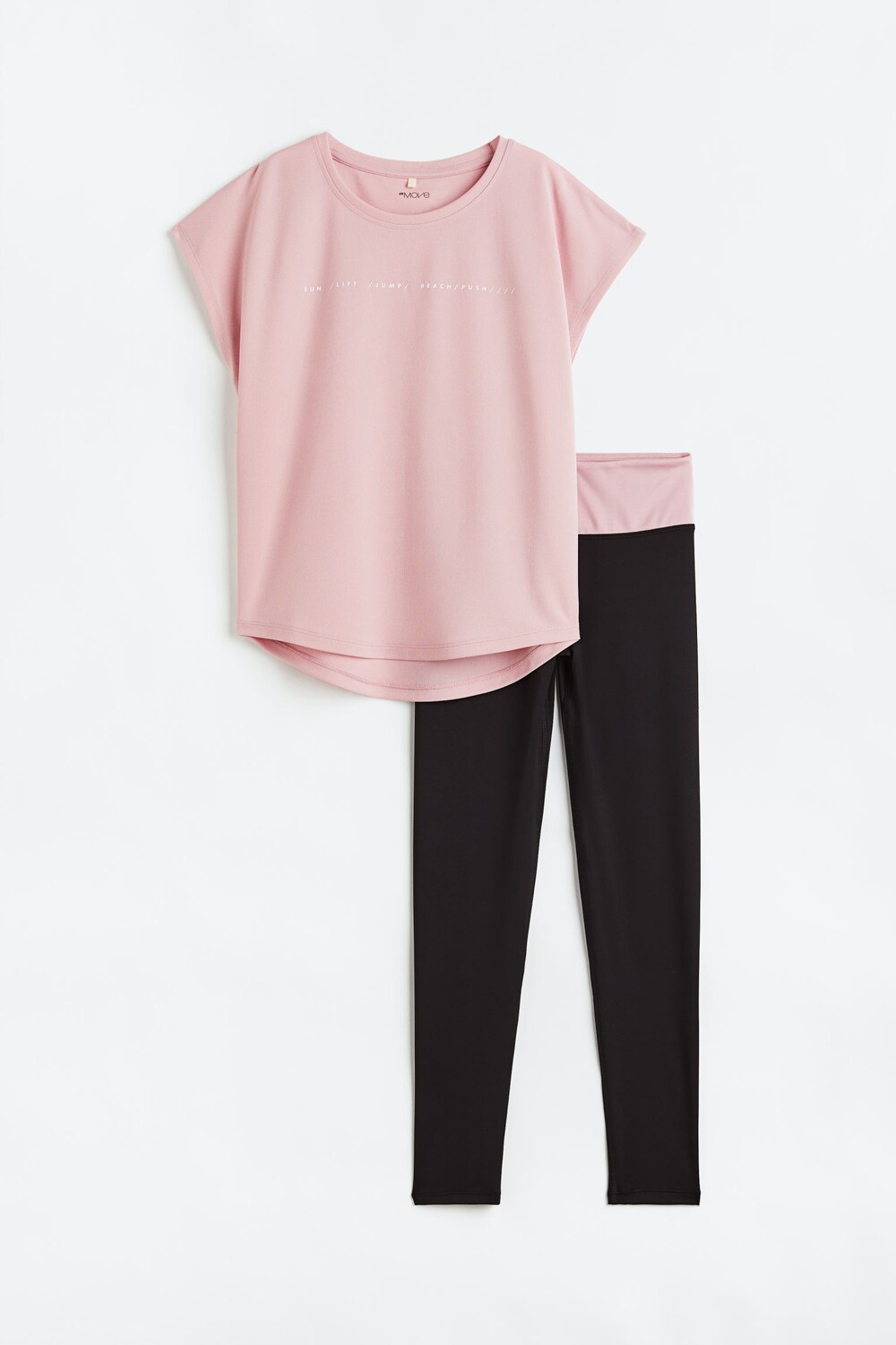 

Спортивный костюм H&M Kids DryMove, 2 предмета, светло-розовый/черный