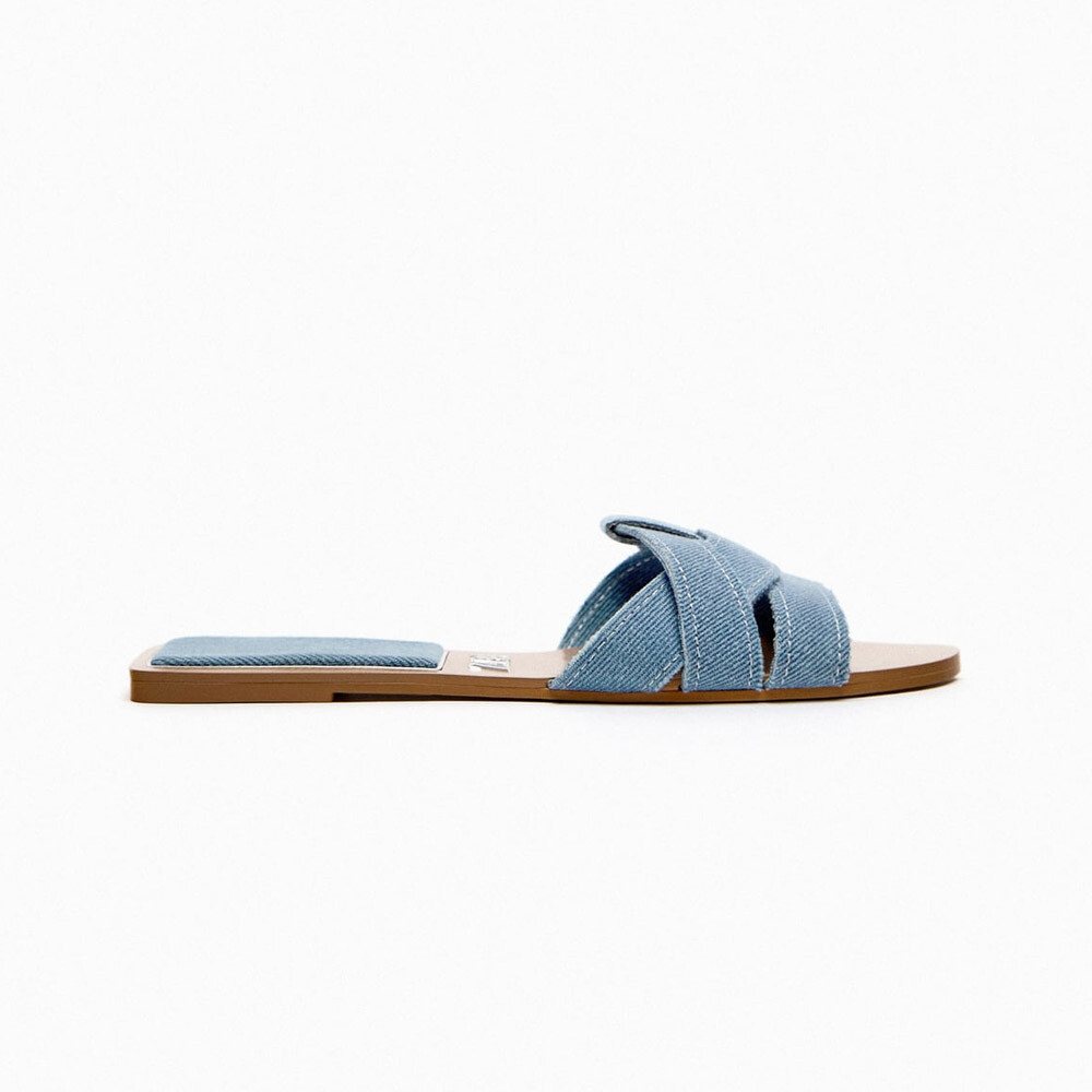 

Шлепанцы Zara Flat Denim, синий