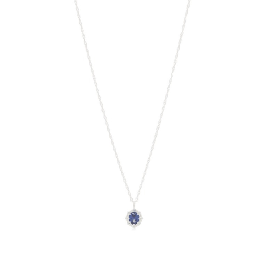 Подвеска Bleue Burnham Mini Bamboo, серебристый, синий двухслойное звездное ожерелье из циркона ожерелье из 100% стерлингового серебра 925 пробы короткое ожерелье для женщин изысканное ювелирное