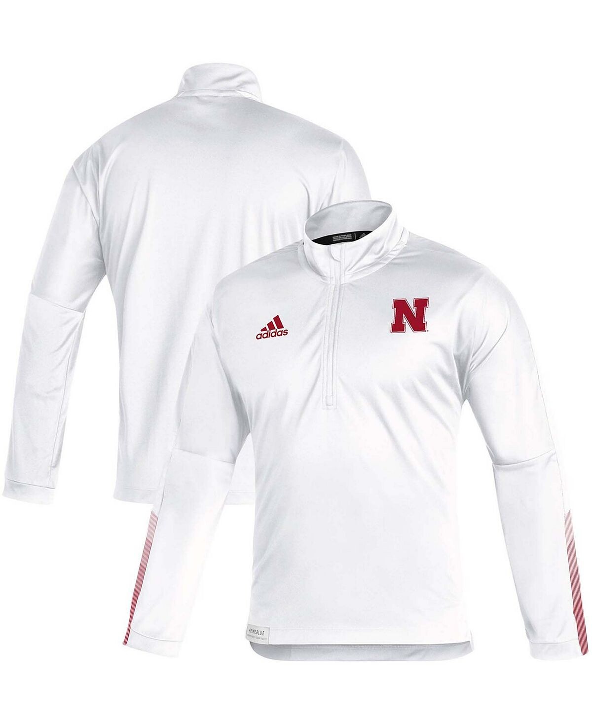 

Мужская белая куртка nebraska huskers 2021 sideline primeblue с молнией на четверть adidas, белый
