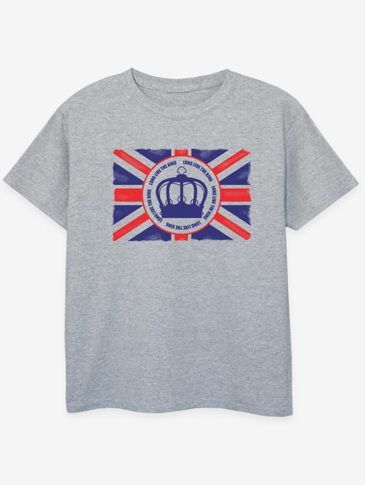 

NW2 Детская футболка с принтом The Coronation Flag Heather Grey George., серый