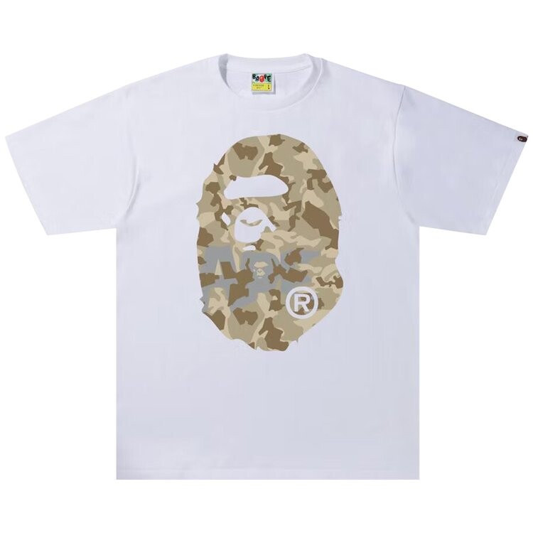 

Футболка BAPE Sand Camo Big Ape Head Tee 'White/Beige', белый