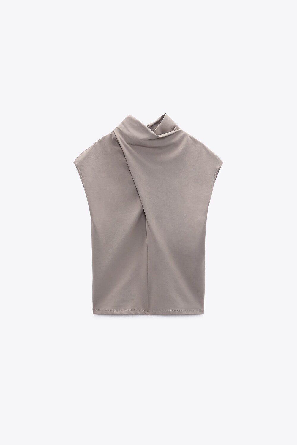 Топ с перекрещенным вырезом ZARA, темно-серый