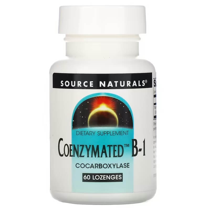 Коферментированный витамин В-1 Source Naturals, 60 таблеток коферментированный витамин b 6 source naturals 120 таблеток