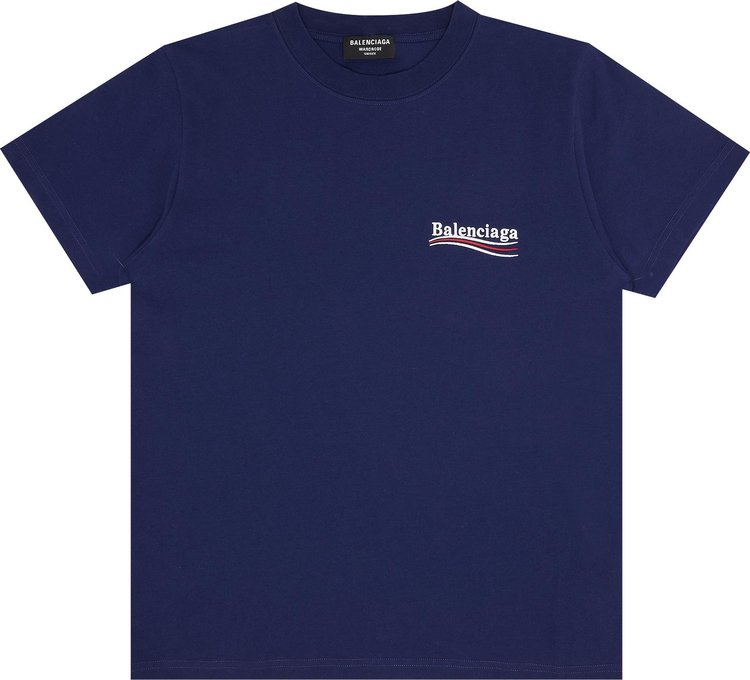 Футболка Balenciaga Small Fit T-Shirt 'Pacific Blue/White', синий - фото