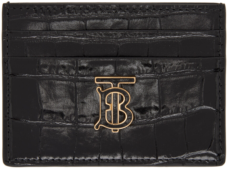 

Черная визитница под крокодила Burberry