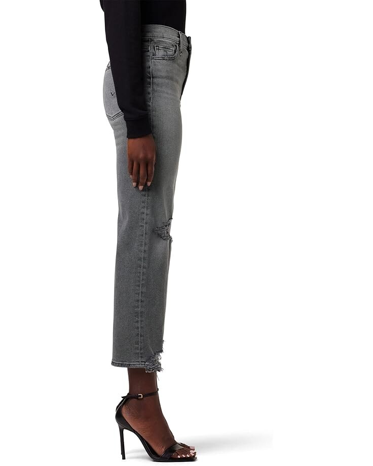 джинсы hudson jeans lana slim boyfriend crop in journey home destructed Джинсы Hudson Jeans Remi High-Rise Straight Crop in Stone Grey Destructed, цвет Stone Grey Destructed