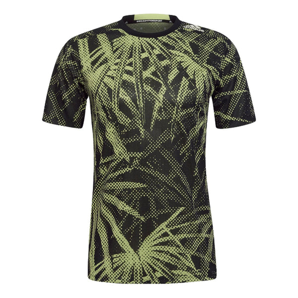 Футболка Adidas Casual Breathable Printing Sports Gym Short Sleeve Green T-Shirt, Зеленый men shirts summer short sleeve slim fit oxford business formal casual shirt breathable cool work holiday daily life easy care