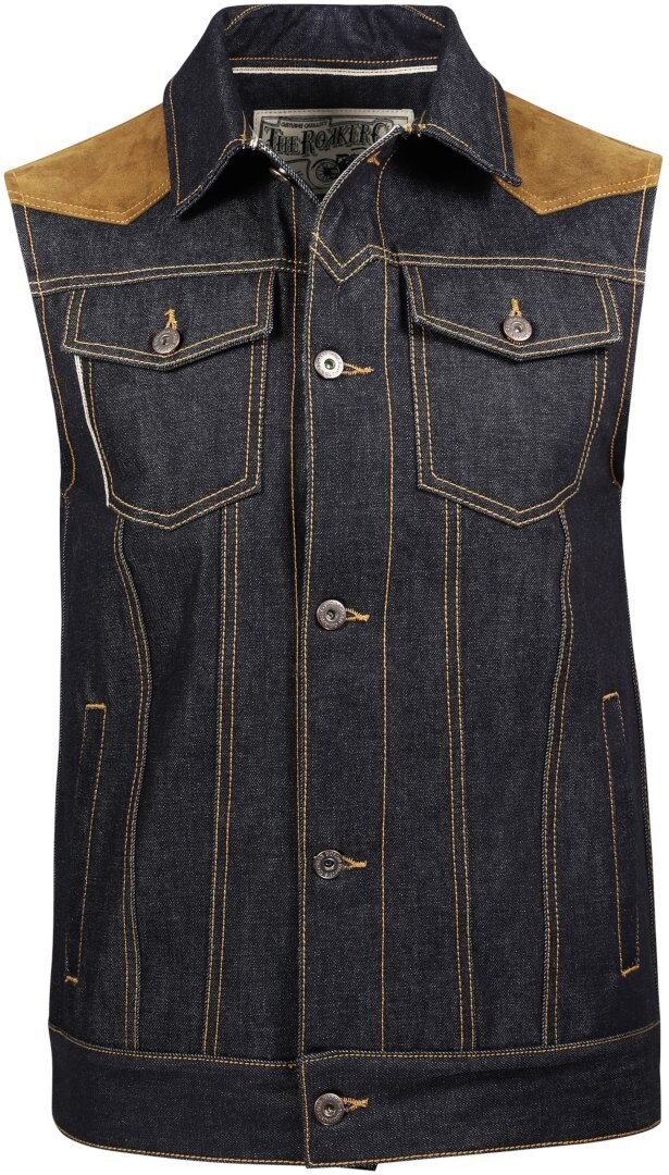 

Жилет мотоциклетный Rokker Mixed Vest Denim, синий