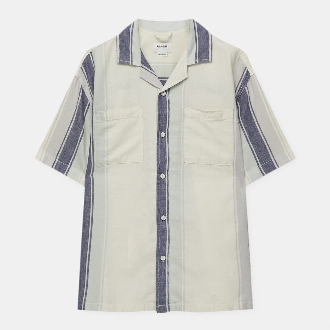 

Рубашка Pull&Bear Rustic Striped Short Sleeve, белый