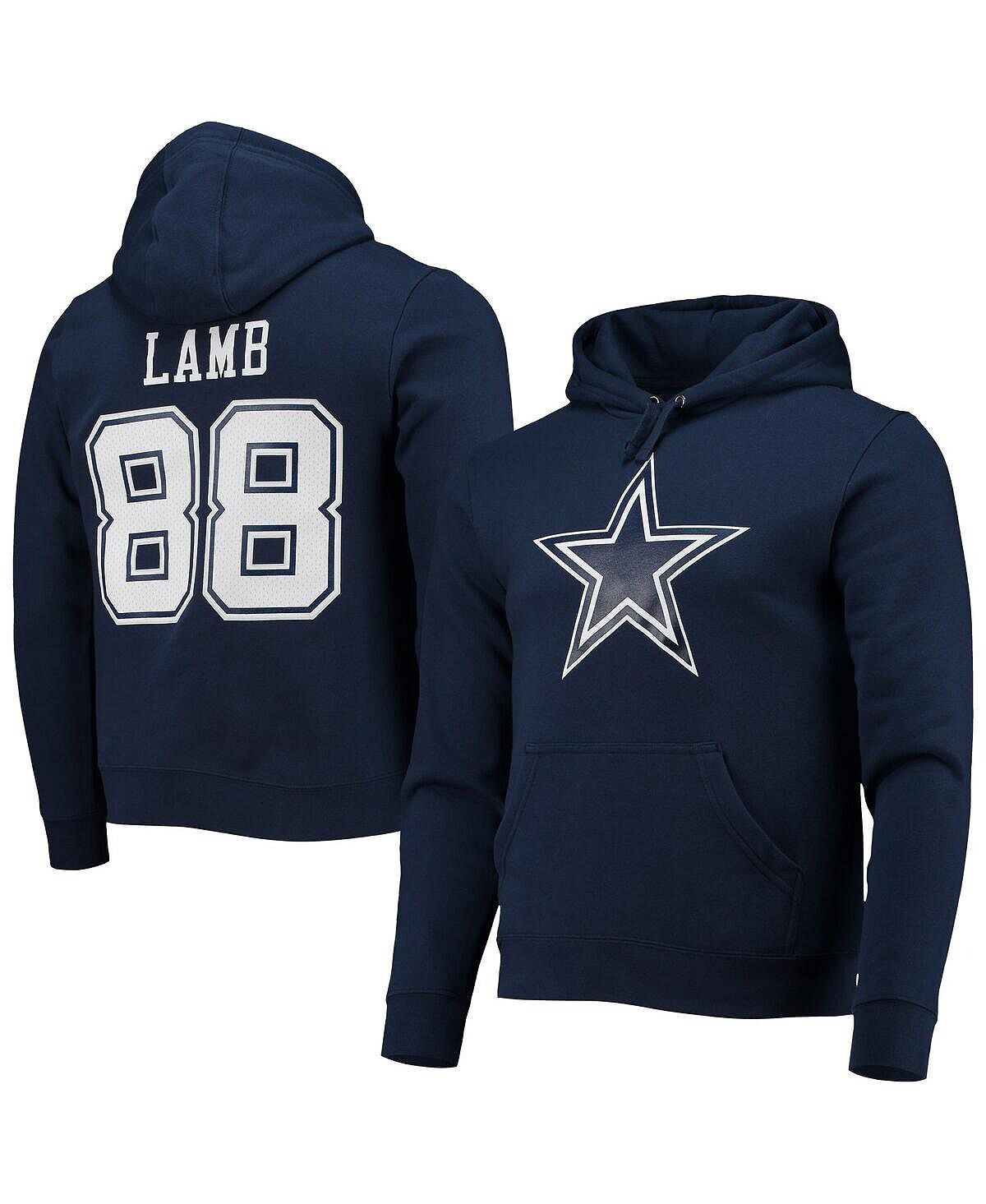 

Мужская футболка ceedee lamb navy dallas cowboys player icon name number pullover hoodie Fanatics, синий