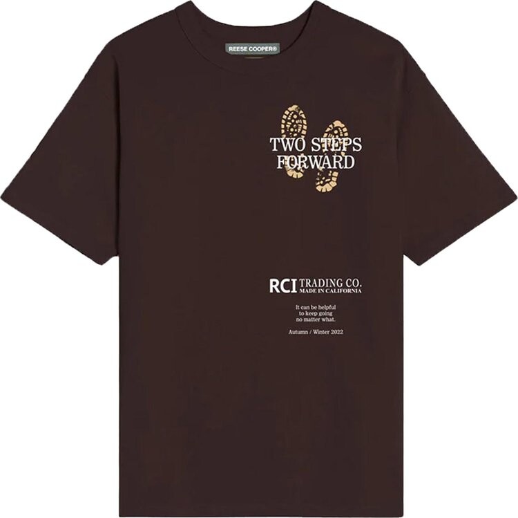 

Футболка Reese Cooper Bootprint T-Shirt 'Dark Brown', коричневый