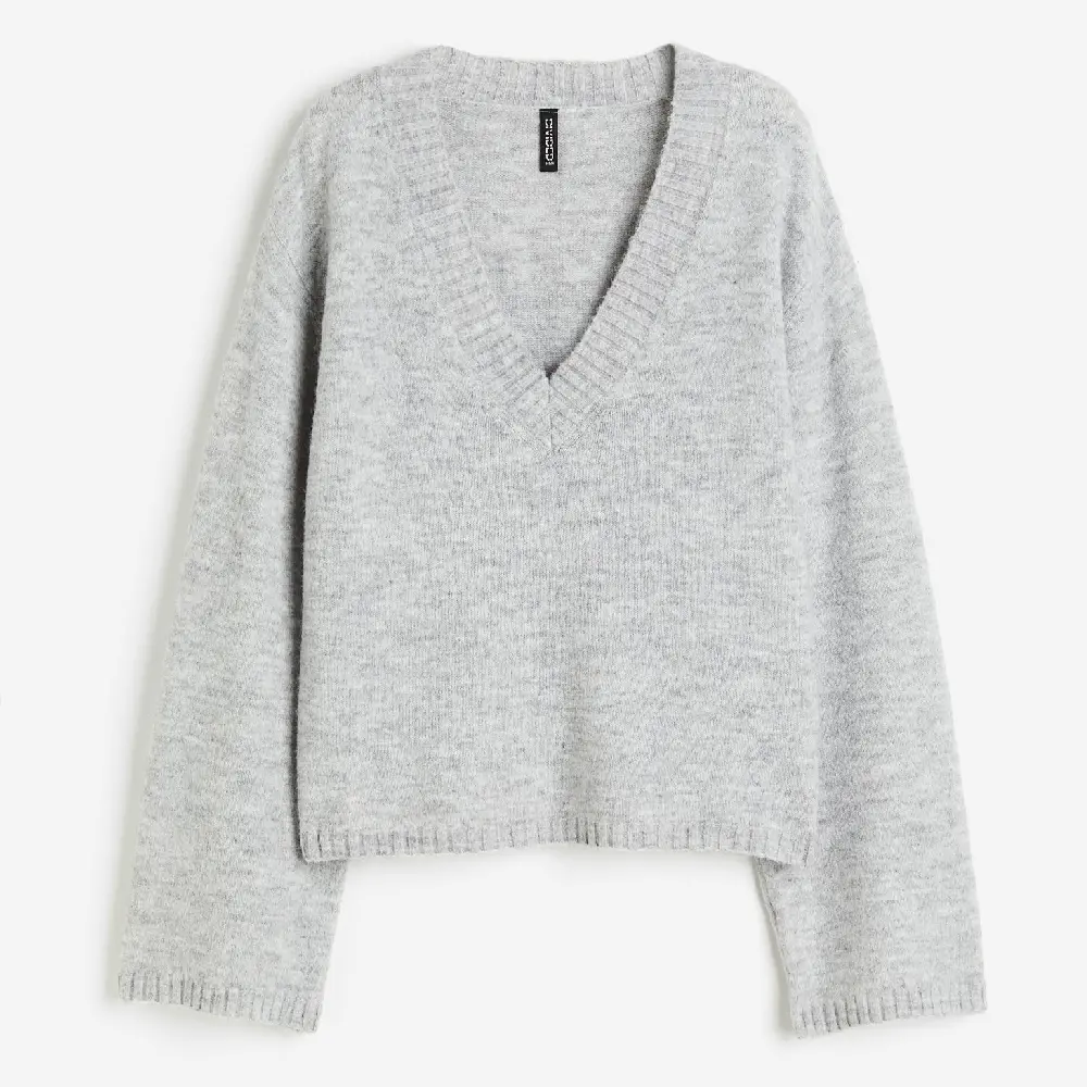 

Свитер H&M V-neck, светло-серый