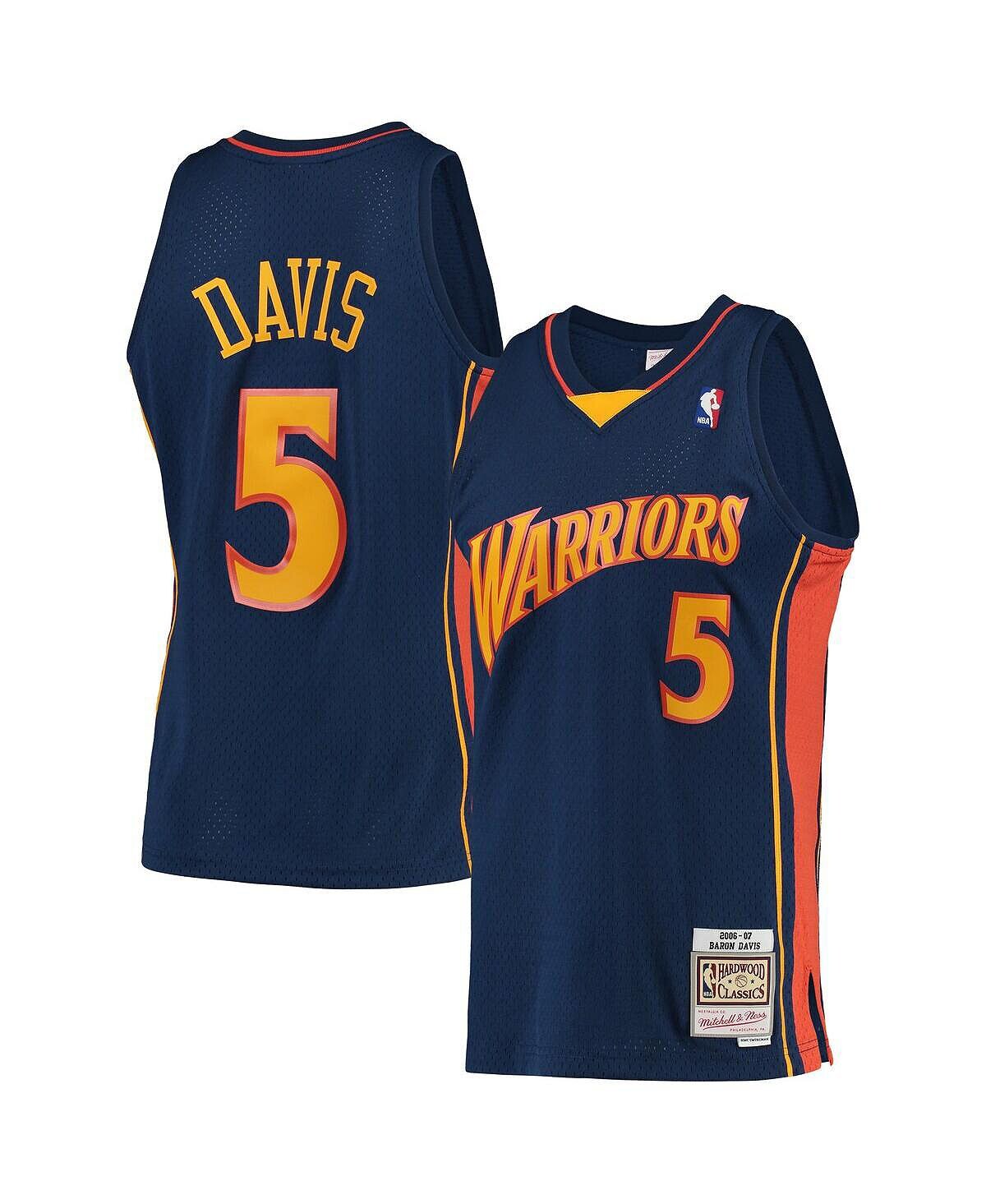 

Мужская футболка baron davis navy golden state warriors 2006-07 hardwood classics swingman player Mitchell & Ness, синий