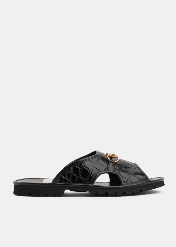 

Шлепанцы GUCCI Horsebit slide sandals, черный