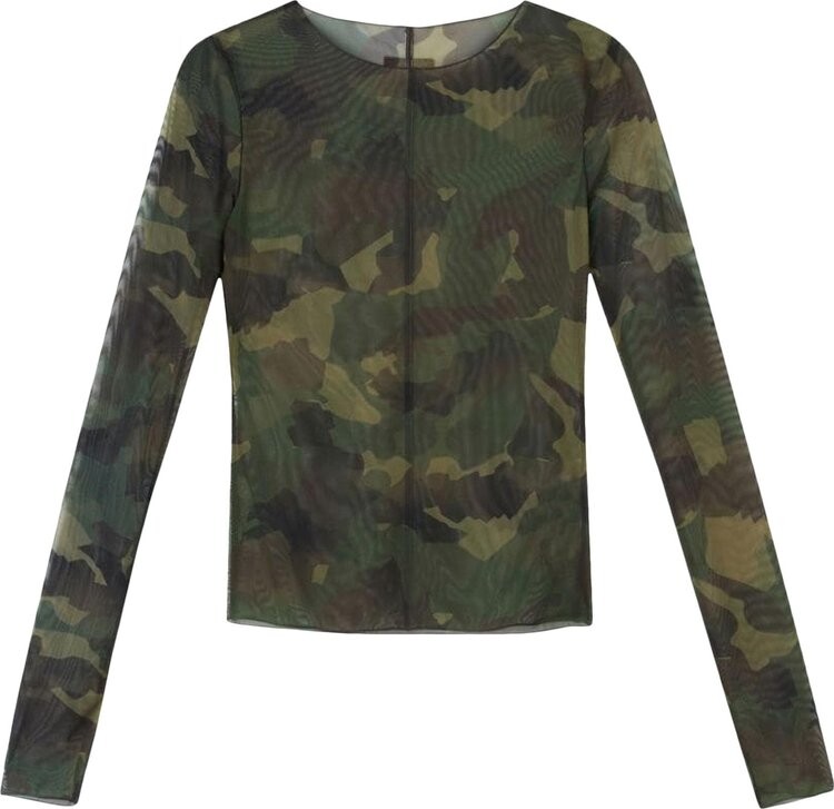 

Лонгслив Heron Preston Camo Mesh Long-Sleeve Top 'Camo Green', зеленый