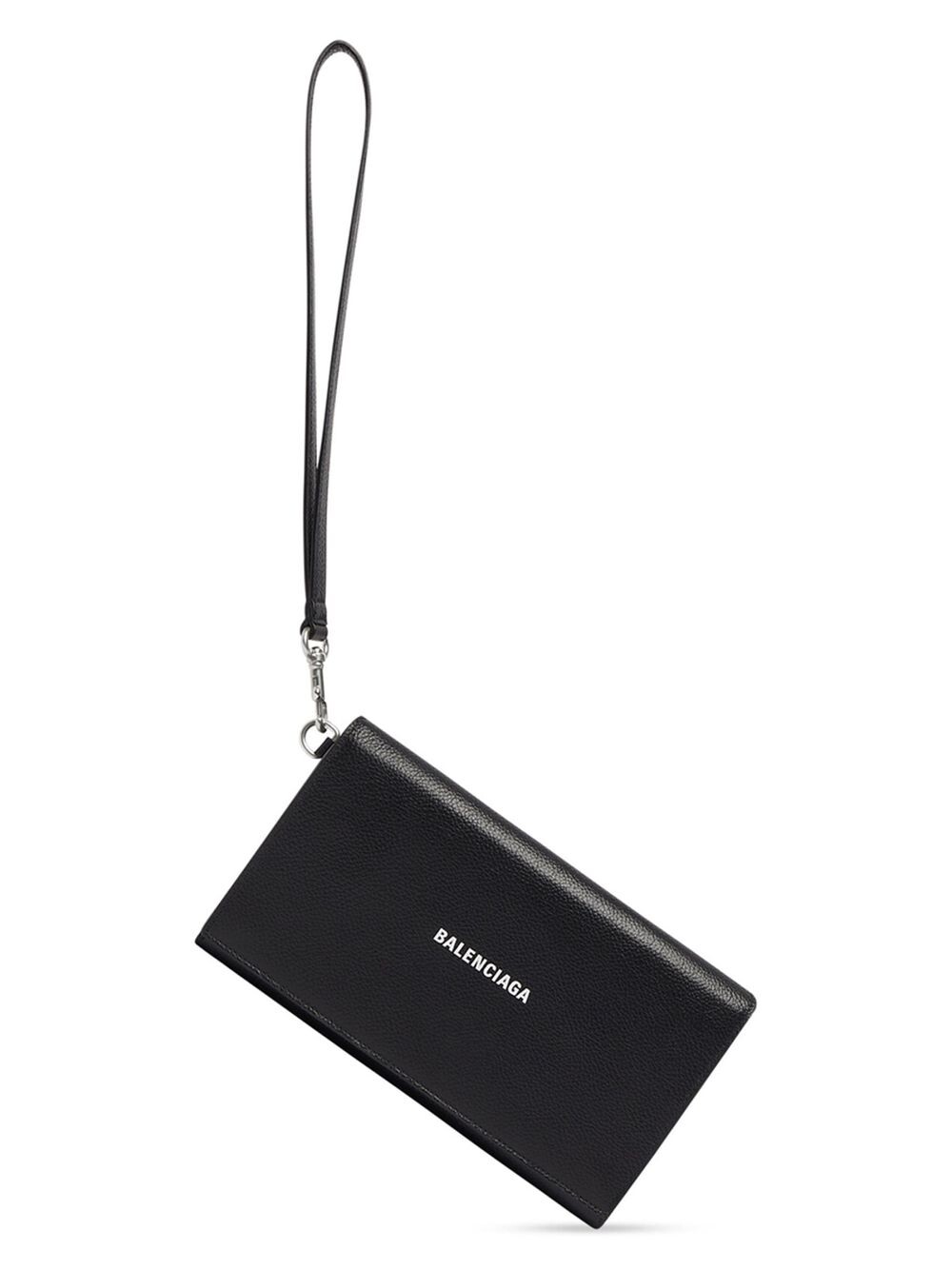 

Кошелек для монет среднего размера с клапаном и ручкой Balenciaga, черный