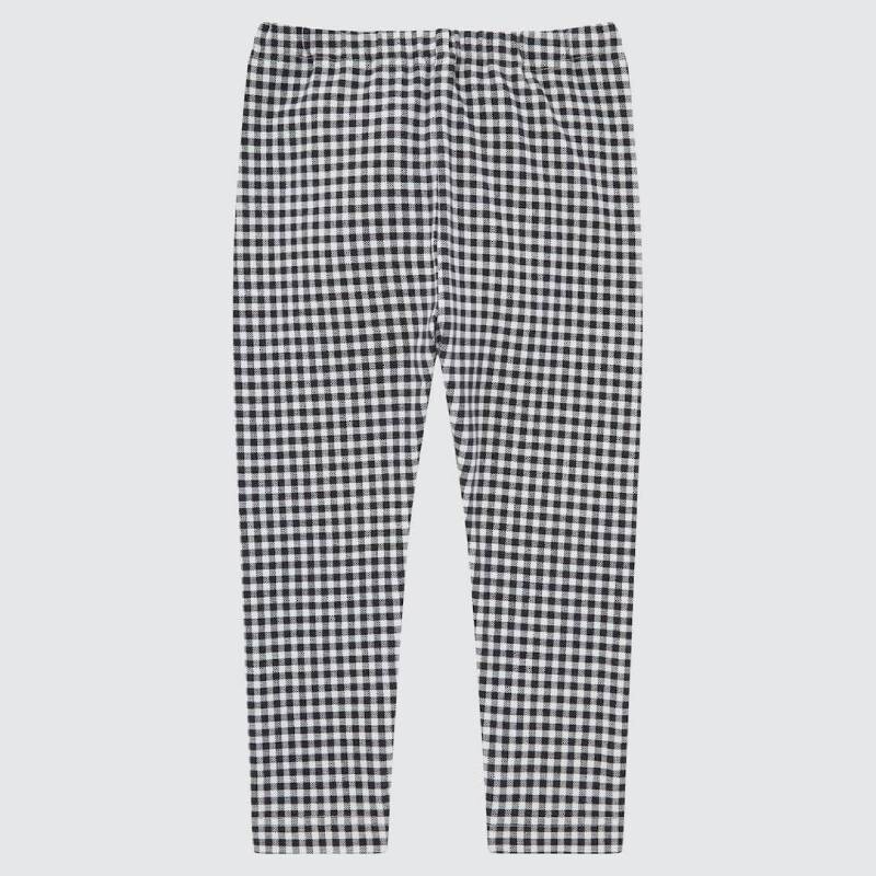 Легинсы для малышей Uniqlo Cotton Checked, черный