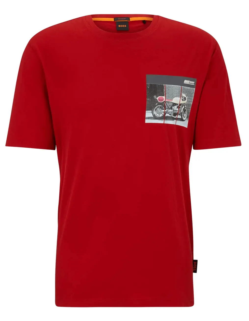 

Футболка Boss Relaxed-fit Cotton With Motorbike-racing Print, красный