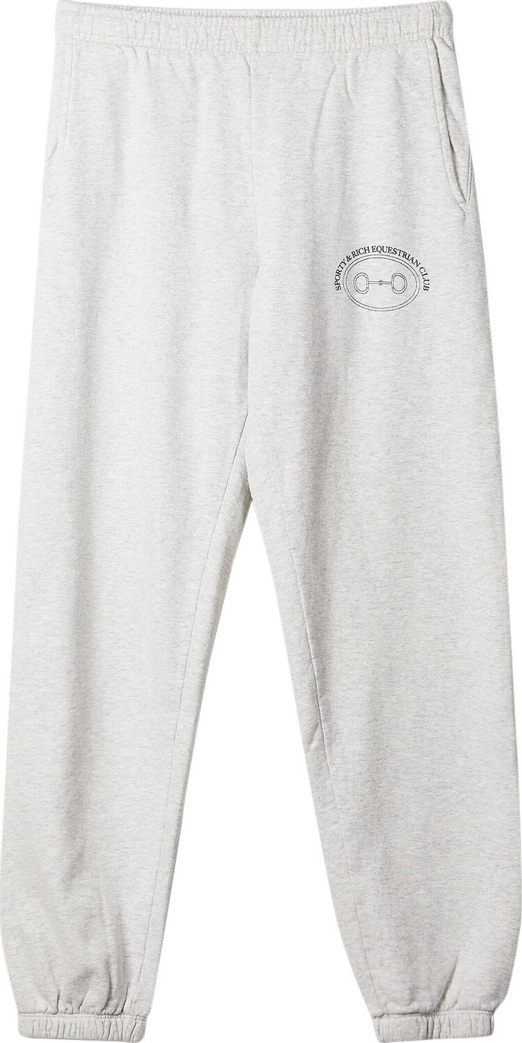 

Спортивные брюки Sporty & Rich Equestrian Sweatpant 'Heather Grey/Forest', серый
