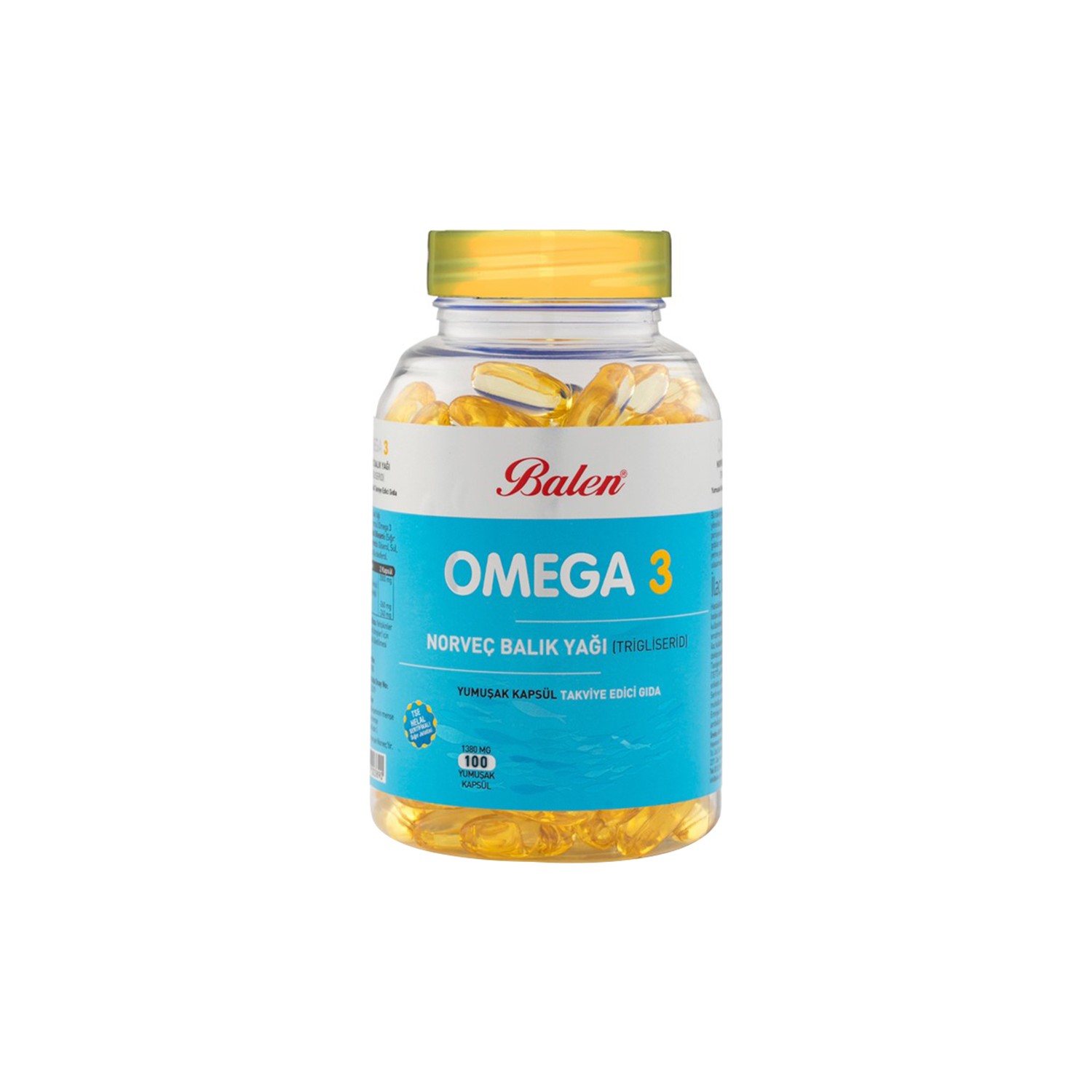 Рыбий жир Balen Omega 3, 100 капсул, 1380 мг now омега 3 капсулы 1000 мг 100 шт