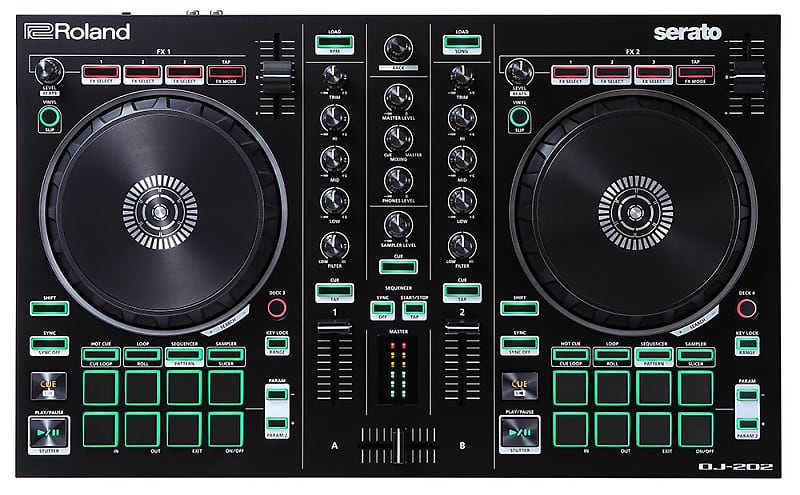 DJ-контроллер Roland DJ-202 с Serato DJ Pro dj контроллер roland dj 202