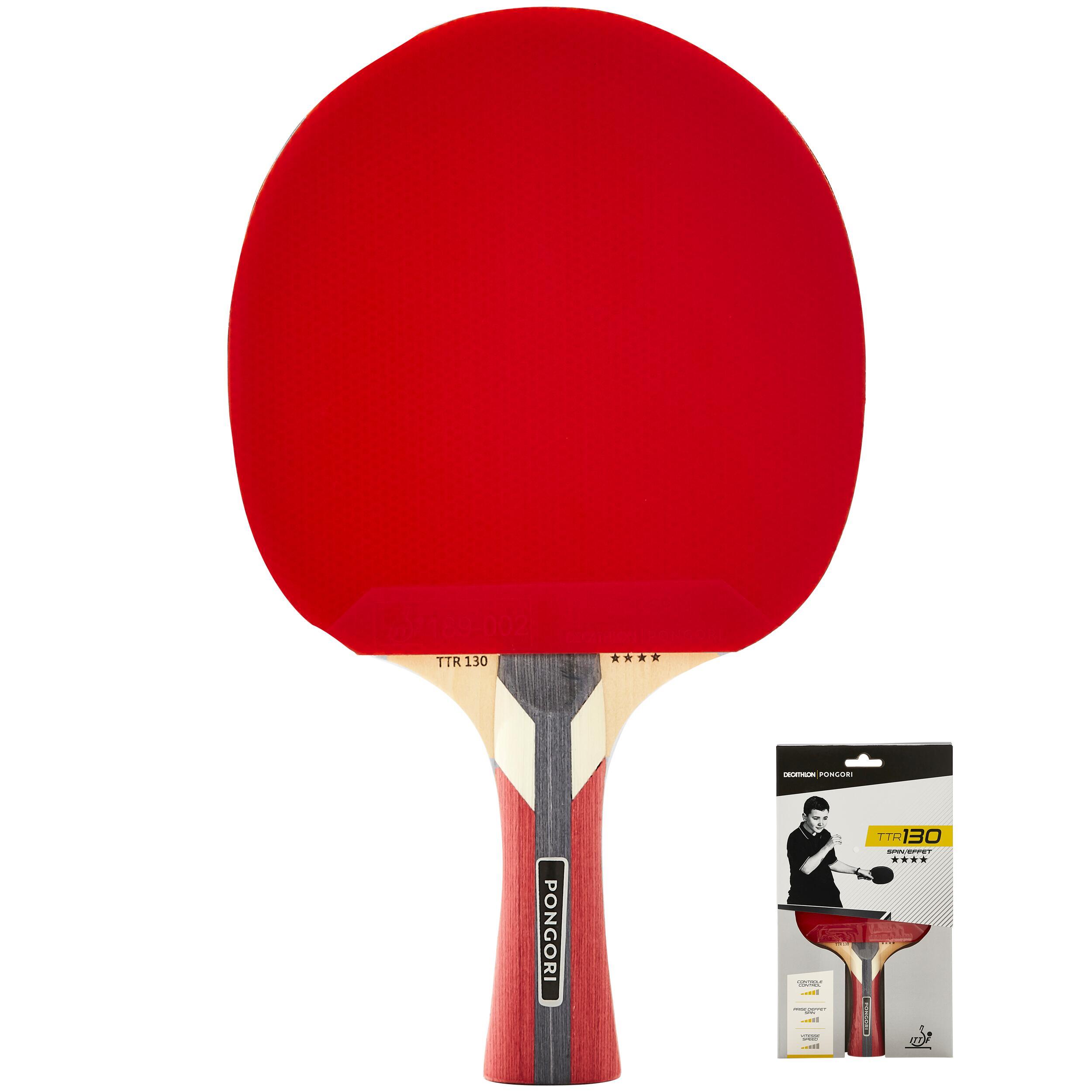 Ракетка для настольного тенниса TTR130 4* Spin PONGORI, черный Красный фотографии