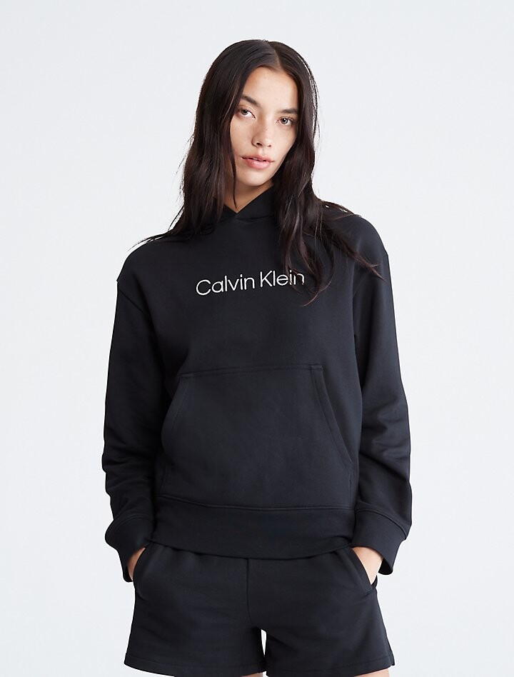 

Толстовка с логотипом Standard Fit свободного кроя Calvin Klein, черный