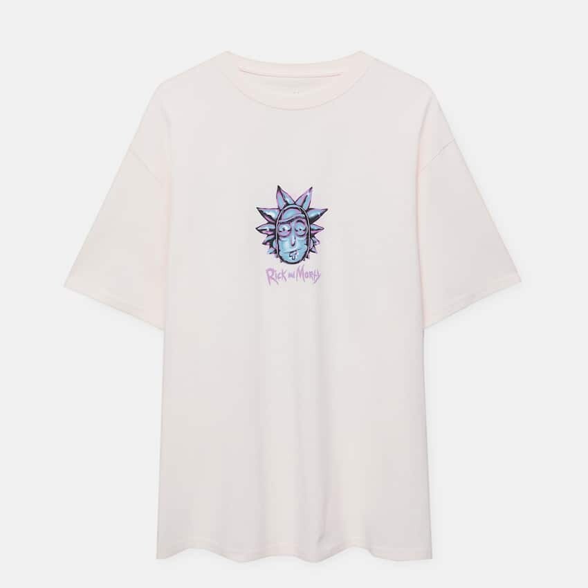

Футболка Pull&Bear Rick And Morty, светло-розовый
